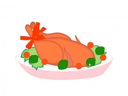 クリスマス・ローストチキン（七面鳥）のイラスト