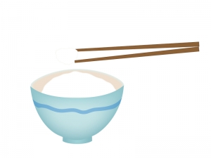 お箸と一杯のご飯茶碗のイラスト イラスト無料 かわいいテンプレート