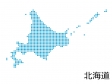 北海道・四角ドットのデザイン地図のイラスト