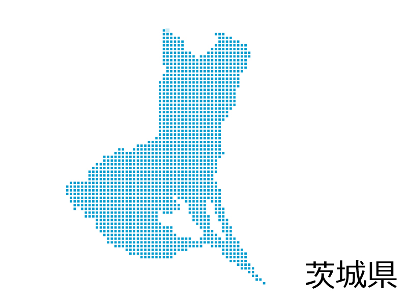 茨城県・四角ドットのデザイン地図のイラスト