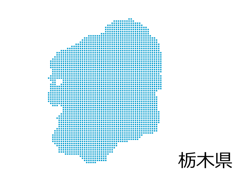 栃木県・四角ドットのデザイン地図のイラスト