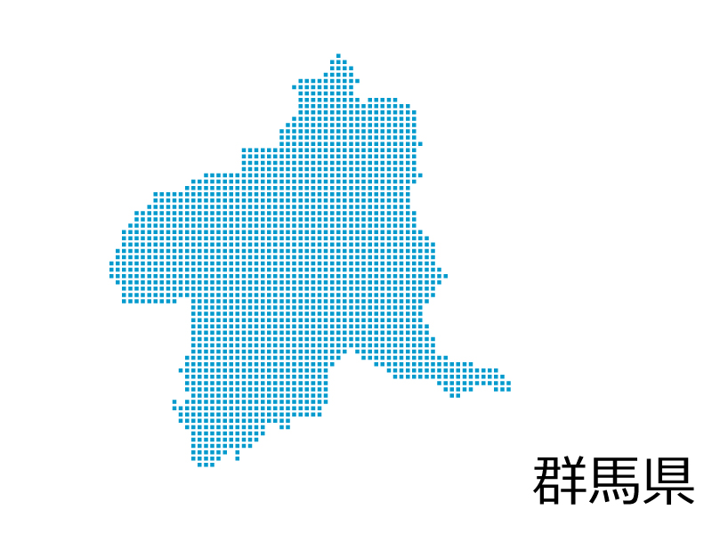 群馬県・四角ドットのデザイン地図のイラスト