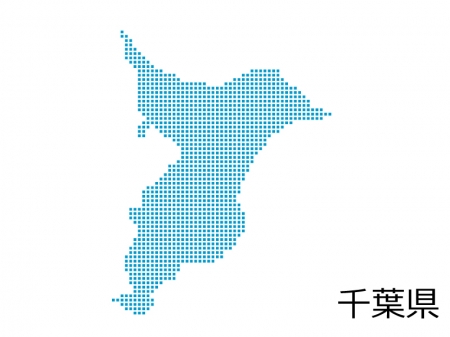 千葉県・四角ドットのデザイン地図のイラスト