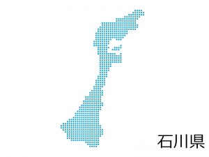 石川県 四角ドットのデザイン地図のイラスト イラスト無料 かわいいテンプレート