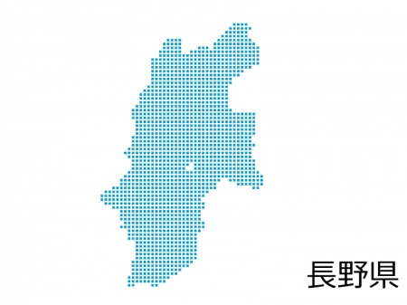 長野県・四角ドットのデザイン地図のイラスト