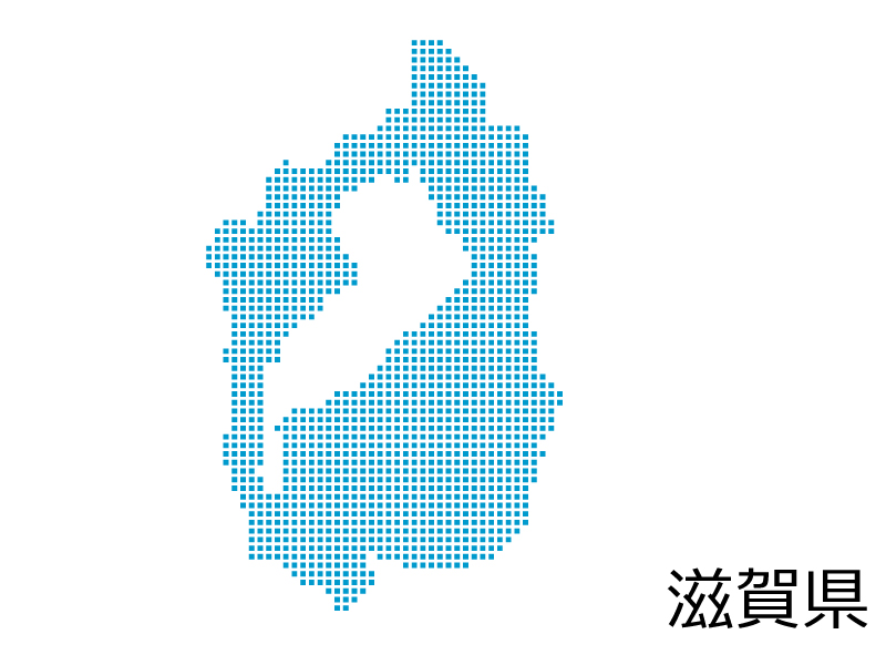 滋賀県・四角ドットのデザイン地図のイラスト