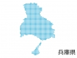 兵庫県・四角ドットのデザイン地図のイラスト