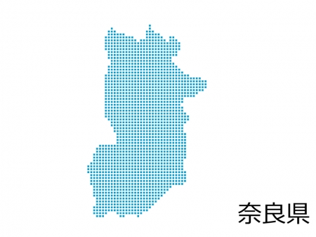 奈良県・四角ドットのデザイン地図のイラスト