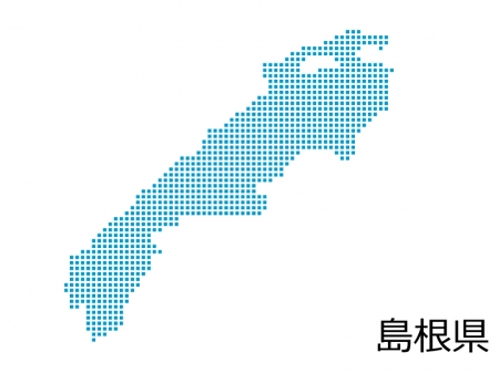 島根県・四角ドットのデザイン地図のイラスト