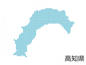 高知県 四角ドットのデザイン地図のイラスト イラスト無料 かわいいテンプレート