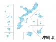 沖縄県・四角ドットのデザイン地図のイラスト