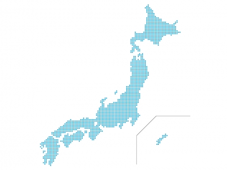 ドットの日本地図（ベクターデータ）のイラスト素材02