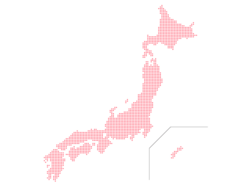 丸ドットの日本地図（ベクターデータ）のイラスト02