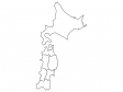 北海道と東北地方の白地図（ベクターデータ）のイラスト
