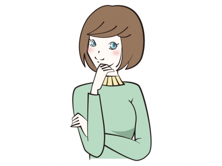 腕を組んで微笑んでいる女性のイラスト