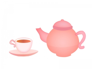 紅茶のティーポットとティーのイラスト イラスト無料 かわいいテンプレート