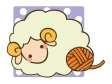 かわいい羊と毛糸のイラスト