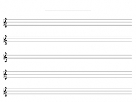 五線譜・ト音記号のみのテンプレート