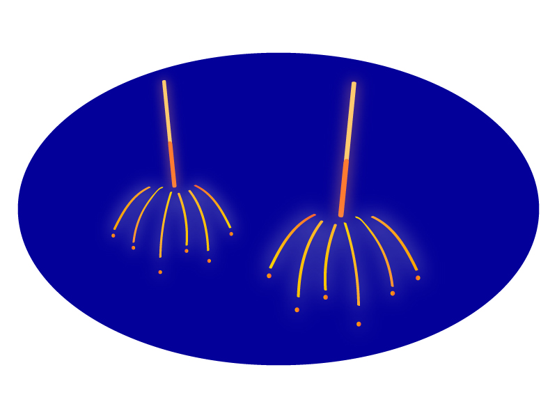 線香花火・手持ち花火のイラスト