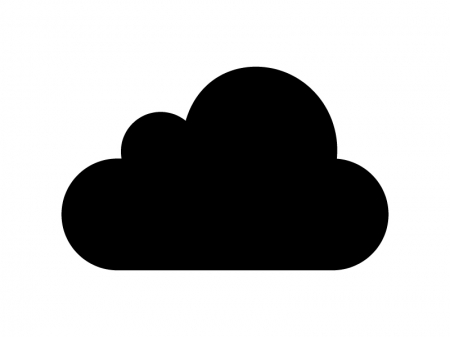 シンプルな雲・クラウドの白黒シルエットイラスト