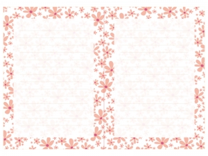 ピンクの小花の便箋素材 イラスト無料 かわいいテンプレート