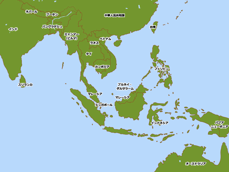東南アジアの地図イラスト素材