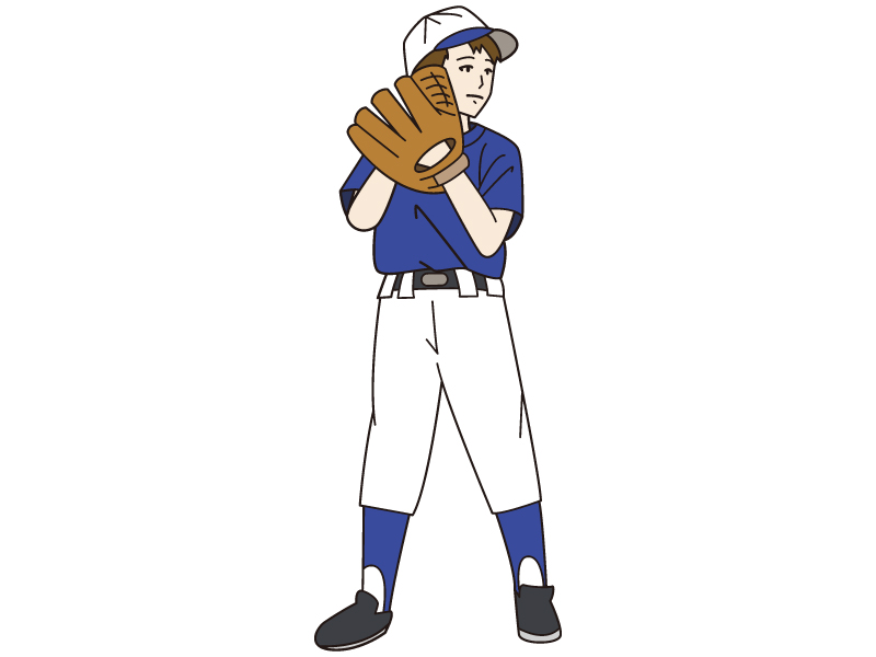 少年野球のピッチャーのイラスト