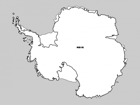 南極大陸の白地図イラスト素材