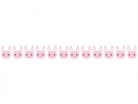 ピンク色のウサギのライン・線イラスト