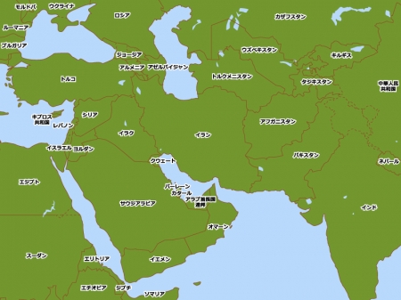 中東の地図イラスト素材