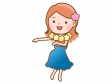 フラダンスをしている女性のイラスト