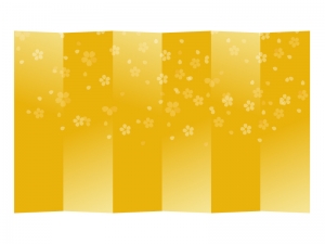 桜模様の金屏風のイラスト イラスト無料 かわいいテンプレート