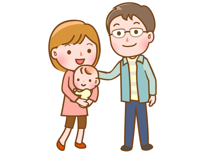 家族 赤ちゃんと夫婦のイラスト イラスト無料 かわいいテンプレート