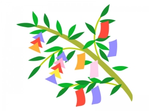 笹の葉と七夕飾りのイラスト素材02 イラスト無料 かわいいテンプレート