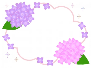 紫陽花の枠 フレーム素材 イラスト無料 かわいいテンプレート