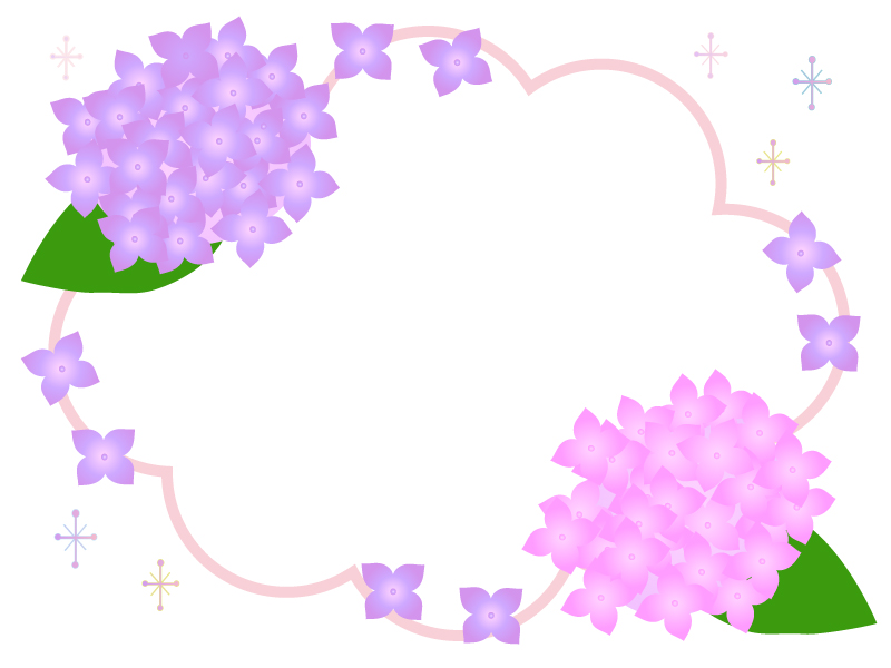 紫陽花の枠・フレーム素材