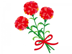 赤いカーネーションの花束のイラスト02 イラスト無料 かわいいテンプレート