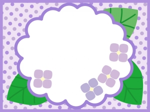 白い紫陽花の枠 フレーム素材 イラスト無料 かわいいテンプレート