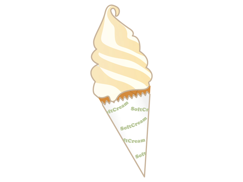 バニラソフトクリームのイラスト