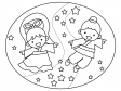 七夕・織姫と彦星のぬりえ（線画）イラスト素材