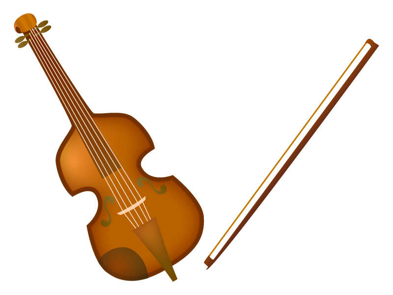バイオリンと弓のイラスト