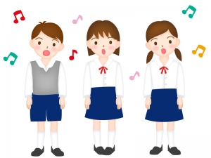 子供達が合唱をしているイラスト イラスト無料 かわいいテンプレート