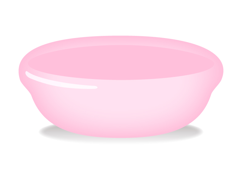 ピンクの洗面器のイラスト