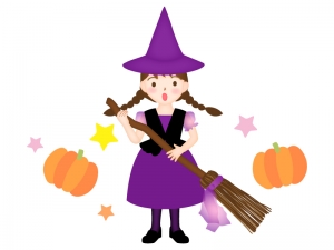 ハロウィン 魔女に仮装したイラスト イラスト無料 かわいい