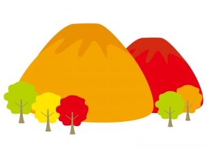 紅葉した山のイラスト イラスト無料 かわいいテンプレート