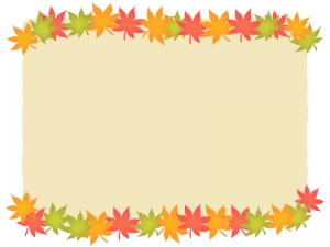 もみじ 紅葉 秋のフレーム枠イラスト素材05 イラスト無料 かわいいテンプレート