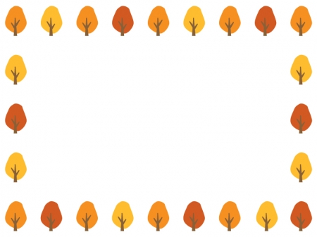 紅葉した樹木のフレーム・枠イラスト