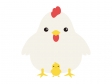かわいいニワトリとヒヨコのイラスト02