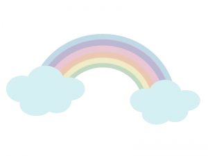 パステルカラーの虹と雲のイラスト イラスト無料 かわいいテンプレート
