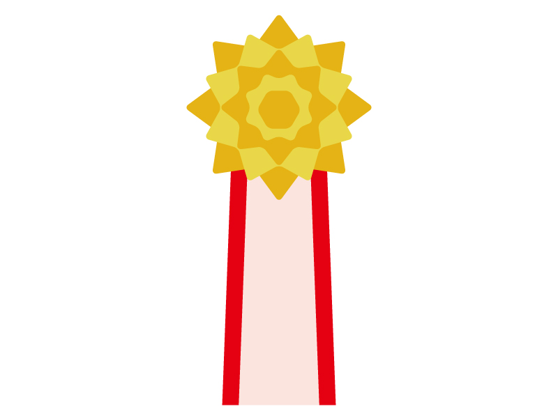 黄色の胸章リボンのイラスト